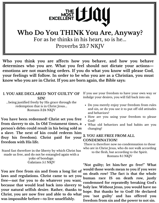 Who Do You THINK You Are, Anyway? Brochure  - PDF, Electronic Version