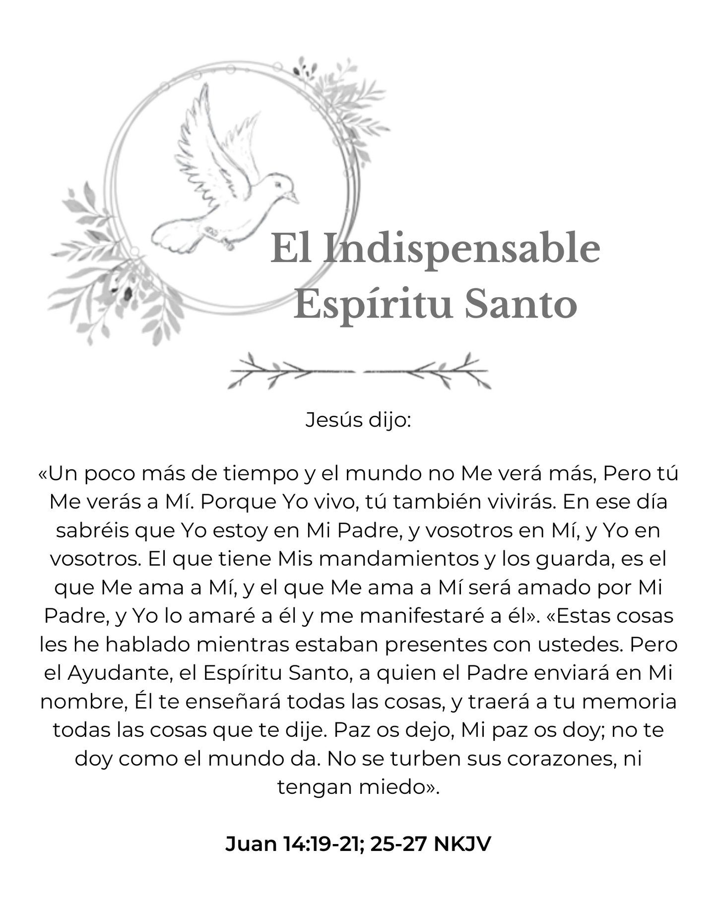Spanish - Indispensable Holy Spirit Brochure - PDF, Electronic Version