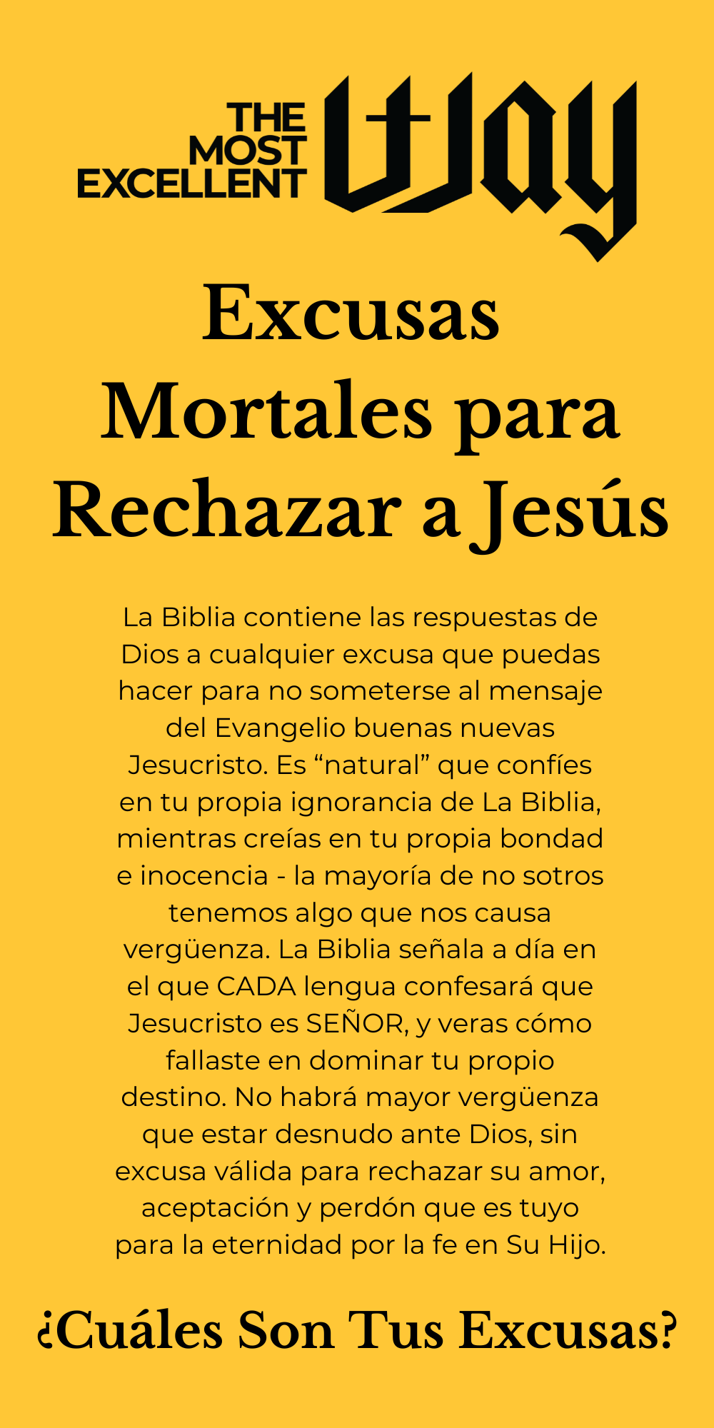 Spanish - Deadly Excuses Brochure - PDF, Electronic Version