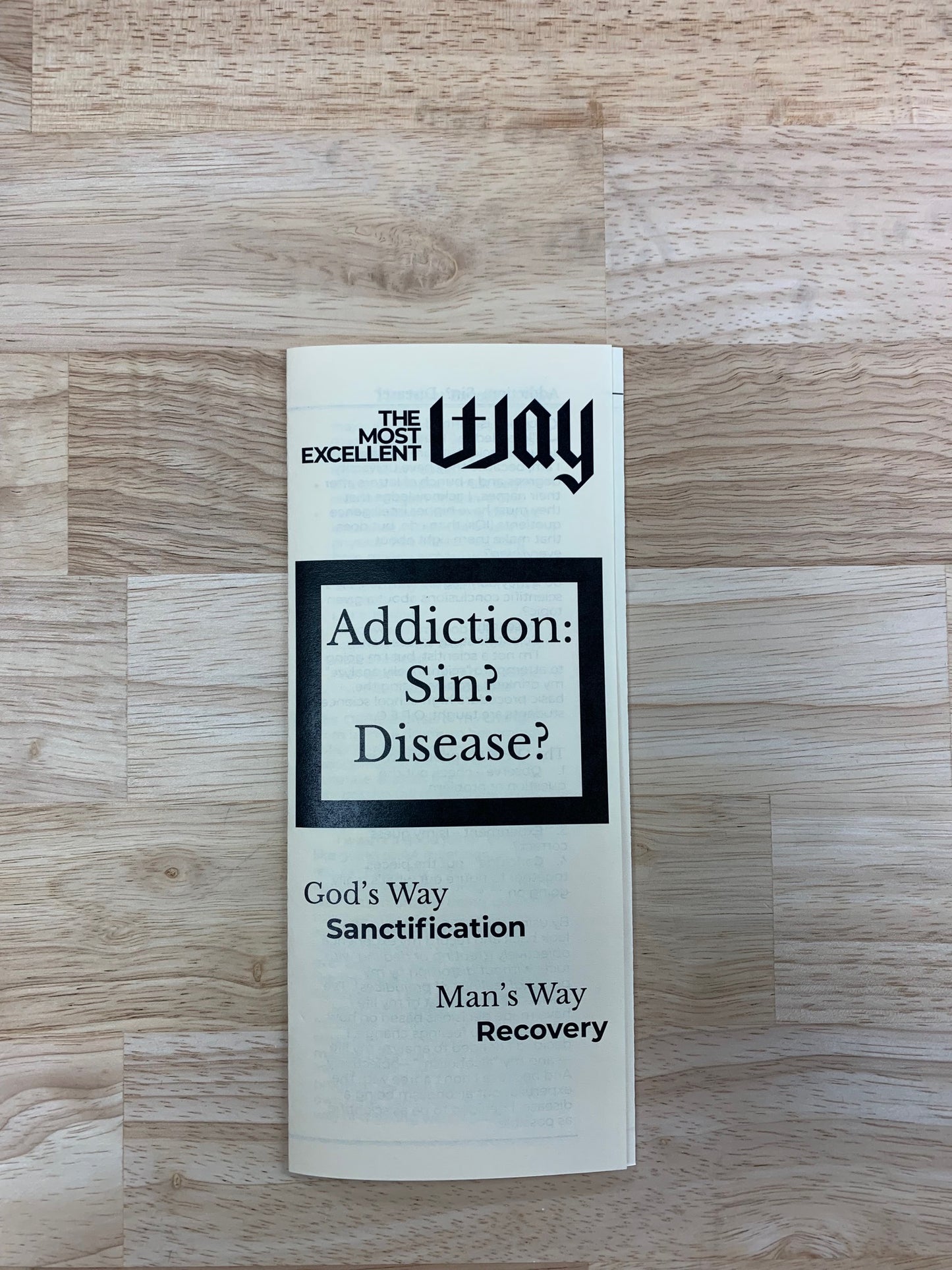 Addiction, Sin or Disease Brochure:  PDF, electronic version